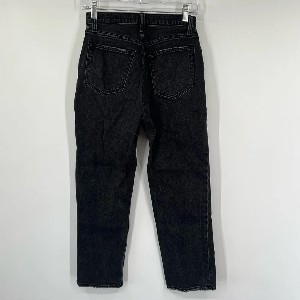 Abercrombie & Fitch Curve Love The Ankle Straight Jeans Ultra High Rise Black